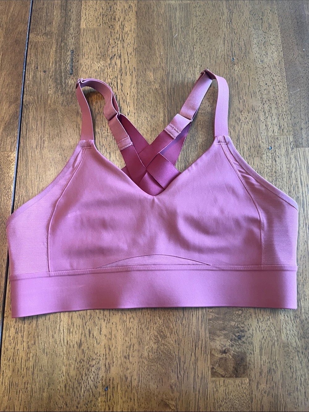 Brooks Rose Pink Crisscross Back Sports Bra
